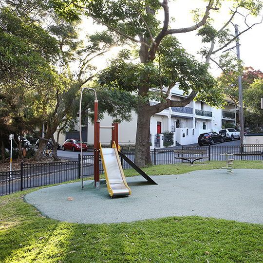Stephen Street Playground and trees